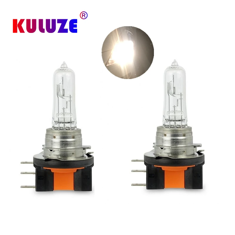 

KULUZE 10 Pcs H15 Halogen Bulb 12V 15/55W Clear DRL 3500K HeadLight Lamp