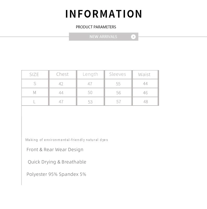 JX006 SIZE CHART