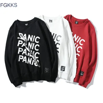 

FGKKS Men Pullover Cotton Fashion Men's Long Sleevee Letter Printing Outdoor Jogging Hoodies New Male Casual Sweatshirt