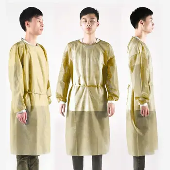 

Isolation Gown with Elastic Cuff Disposable Non-Woven Splash Resistant fits all