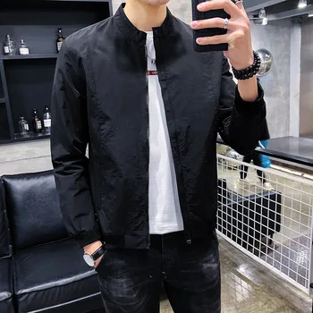 

2019 Men's Autumn Winter Warm Jackets Classic Windbreaker Slim Solid Zipper Coat Casual Streetwear Jackets For Male Oversize