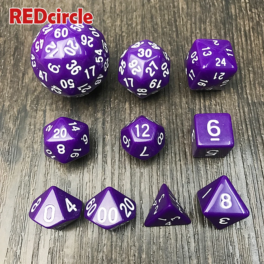 Best Sale10pcs Digital Dados TRpg Dice Set of D4 D6 D8 2xd10 D12 D20 D24 D30 D60 for Board Game Rpg Playing Men's Gift | Спорт и