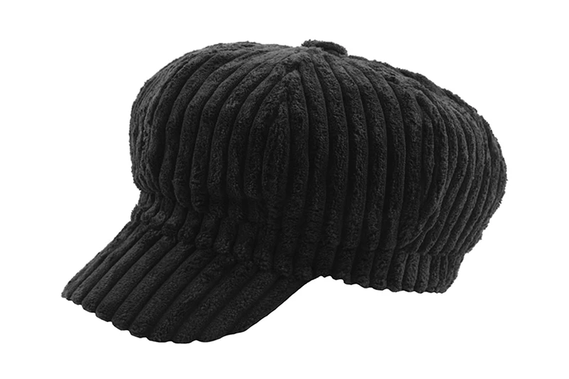 Зимняя женская шапка, восьмиугольная, полиэфирная, шерстяная, теплая, модная, одноцветная, газетная шапка для девочек, женские, Осенние, теплые шапки