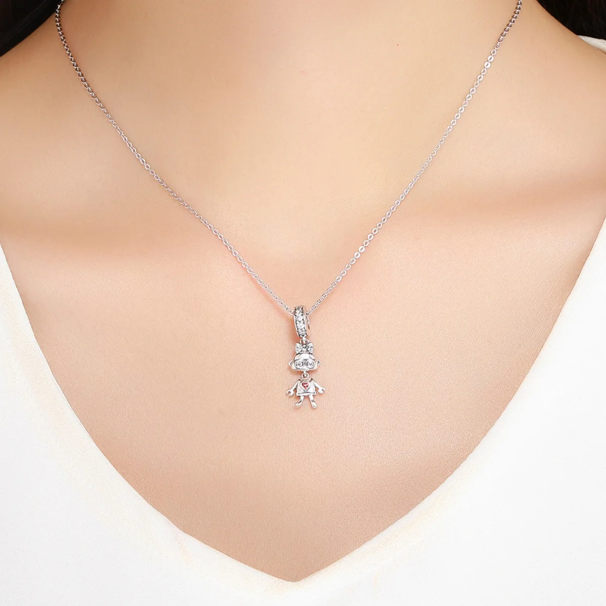Starland, лидер продаж, 925 пробы, серебро, детство, робот, леди, подвеска, талисманы, подходят для женщин, очаровательные браслеты и ожерелье, сделай сам, ювелирное изделие