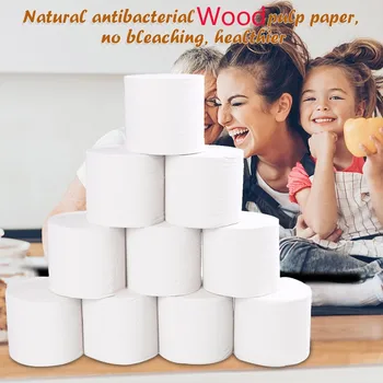 

10rolls Toilet Tissue Paper Replacement Roll Papers Toilet Paper Rolls Table Kitchen Coreless Paper Wc Papier Papel Higienico
