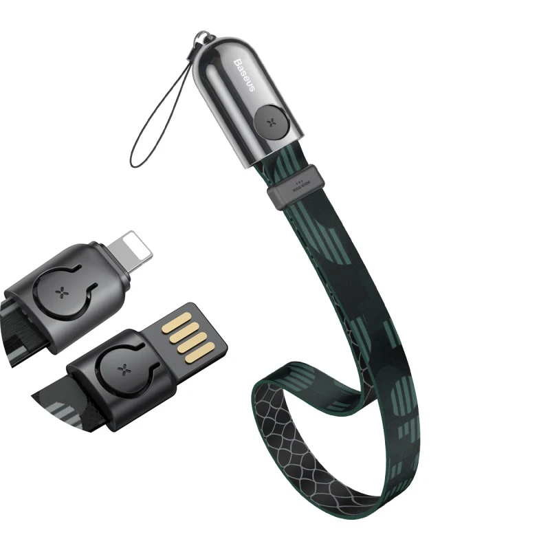 Baseus портативный короткий usb зарядный кабель для iPhone xs max xr 8 7 6s plus 11 ipad pro Зарядка для apple lightning Кабель шнур