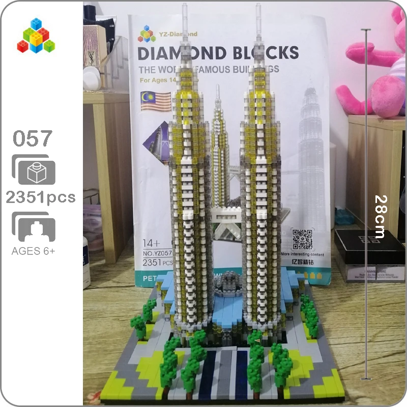 Architecture Kuala Lampur Petronas Tower Mini Diamond Building Nano Blocks Toy