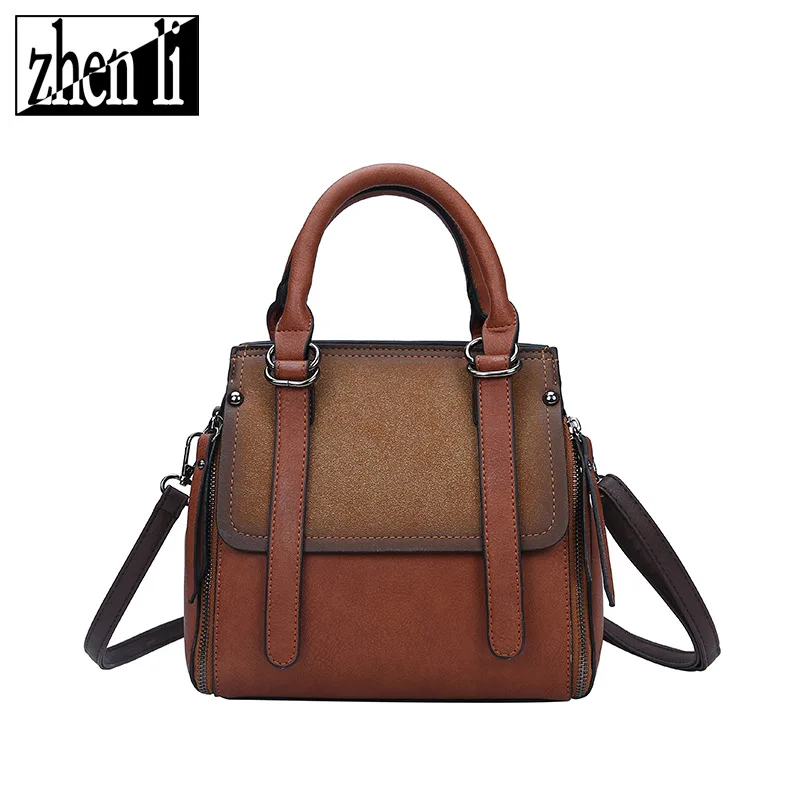 

2019 New Style PU Leather Retro Popular WOMEN'S Handbag Solid Color Simple Cross Border Hot Selling Girl'S Small Backpack