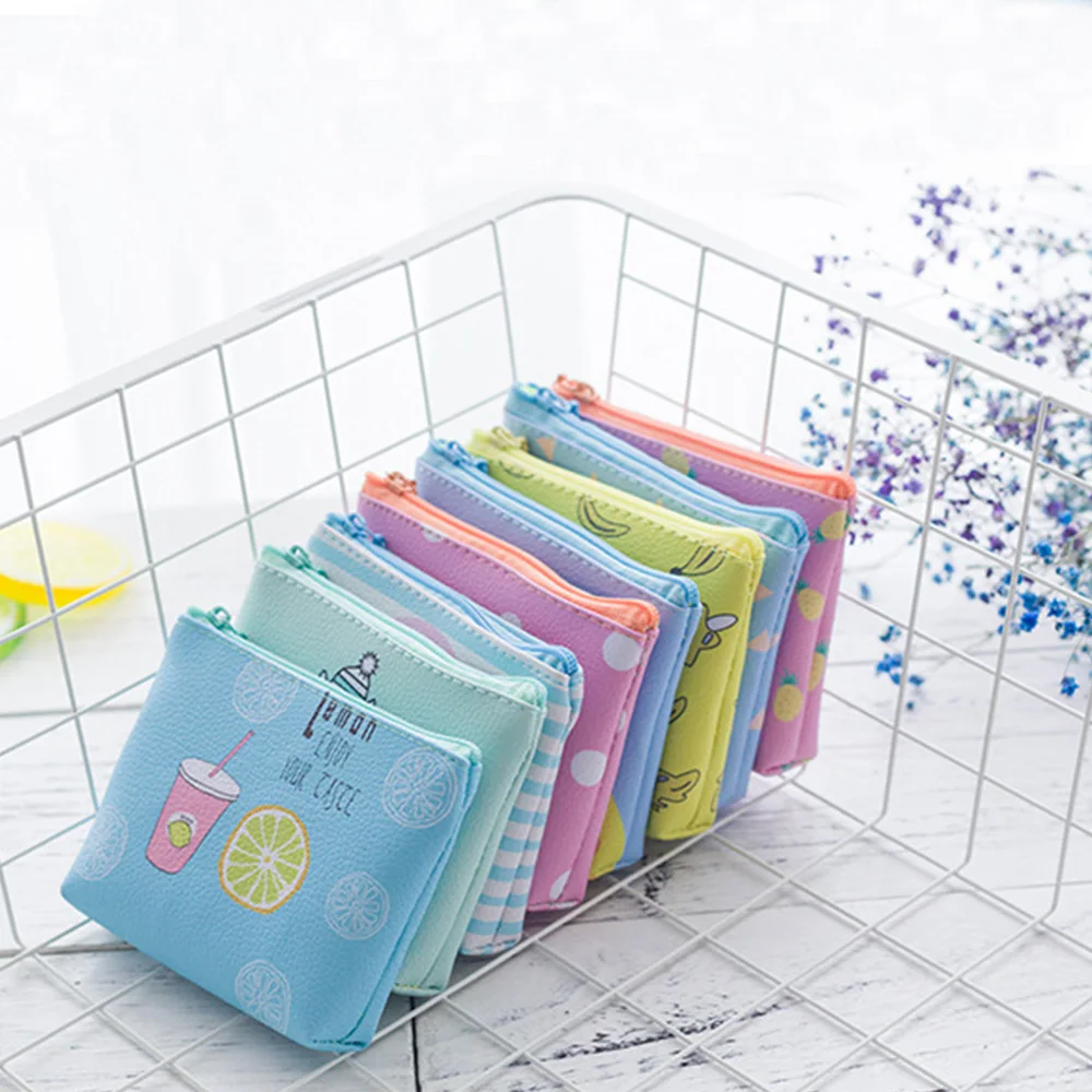 

1PC Women Wallet Fashion Coin Purses Cute Korea Fresh Fruit Cartoon Credit Card Holder Key Money Bags for Ladies Kids Children