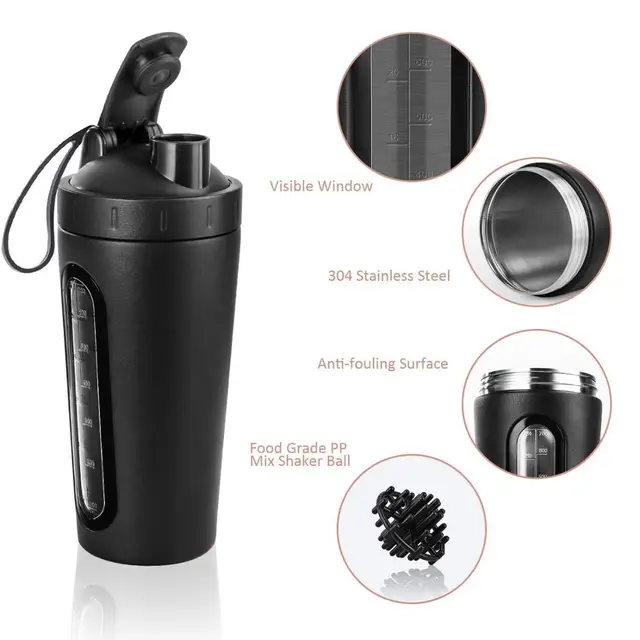 700Ml Creative Stainless Steel Protein Shaker Shake Milkshake Mixing Cup Outdoor Sports Fitness Shake Cup Sport Bottle Bpa Free 5