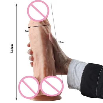 32.5 Large Giant Flesh Dildo Xxl Big Sex Toy Shop Dilldo Cum Inside Large Double Pennis Suction Cup Adult Sex Products For Women 5