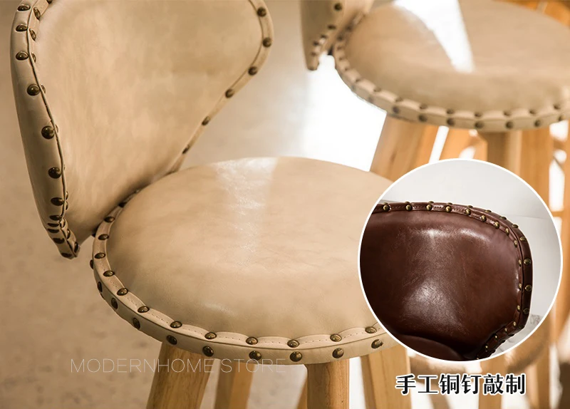 Современный классический Модный популярный Лофт скандинавского дизайна твердой древесины pu кожа мягкая крышка сиденья барный стул 1 шт
