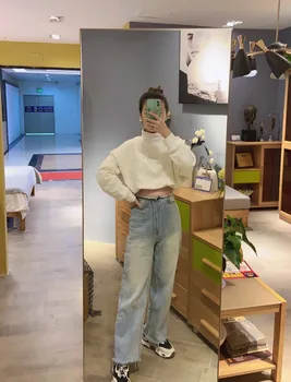 

2020 NEW Fashion Personality Open Navel Letter TOP Embroidered Navel Exposed Sweatshirt A2