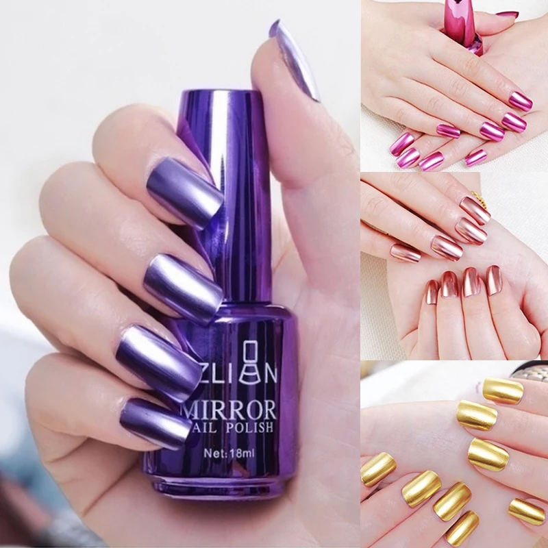 

2019 Fashion 18ml Metallic Mirror Nail Polish Magic Mirror Effect Chrome Nail Art Polish Varnish Exquisite Gorgeous Nail Polish