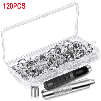 

120pairs Fastener Belt Luggage Metal Eyelets DIY Leathercraft Clothes Accessories Curtain Grommet Kit Heighten 12mm Repairing