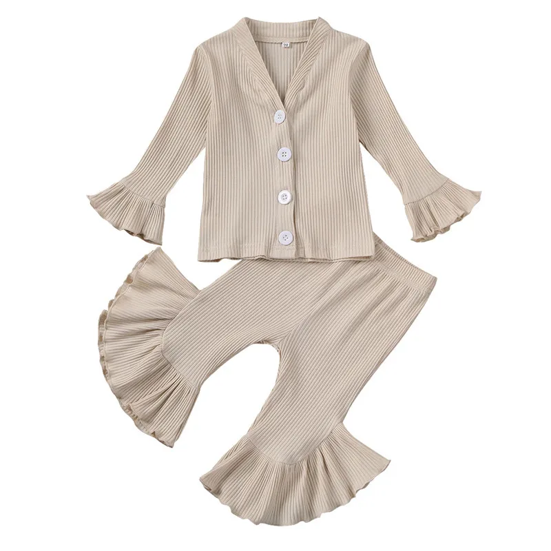 pudcoco Cute Toddler Baby Girl Top+Pants Cotton Knitted Autumn Winter