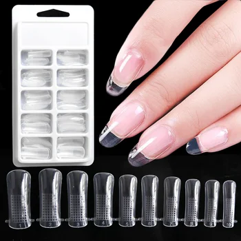 

24pc/100pc Fake Nail Tips Quick Building Mold Detachable Dual Forms False Clear Nail Extension Poly UV Gel Tools LAA28