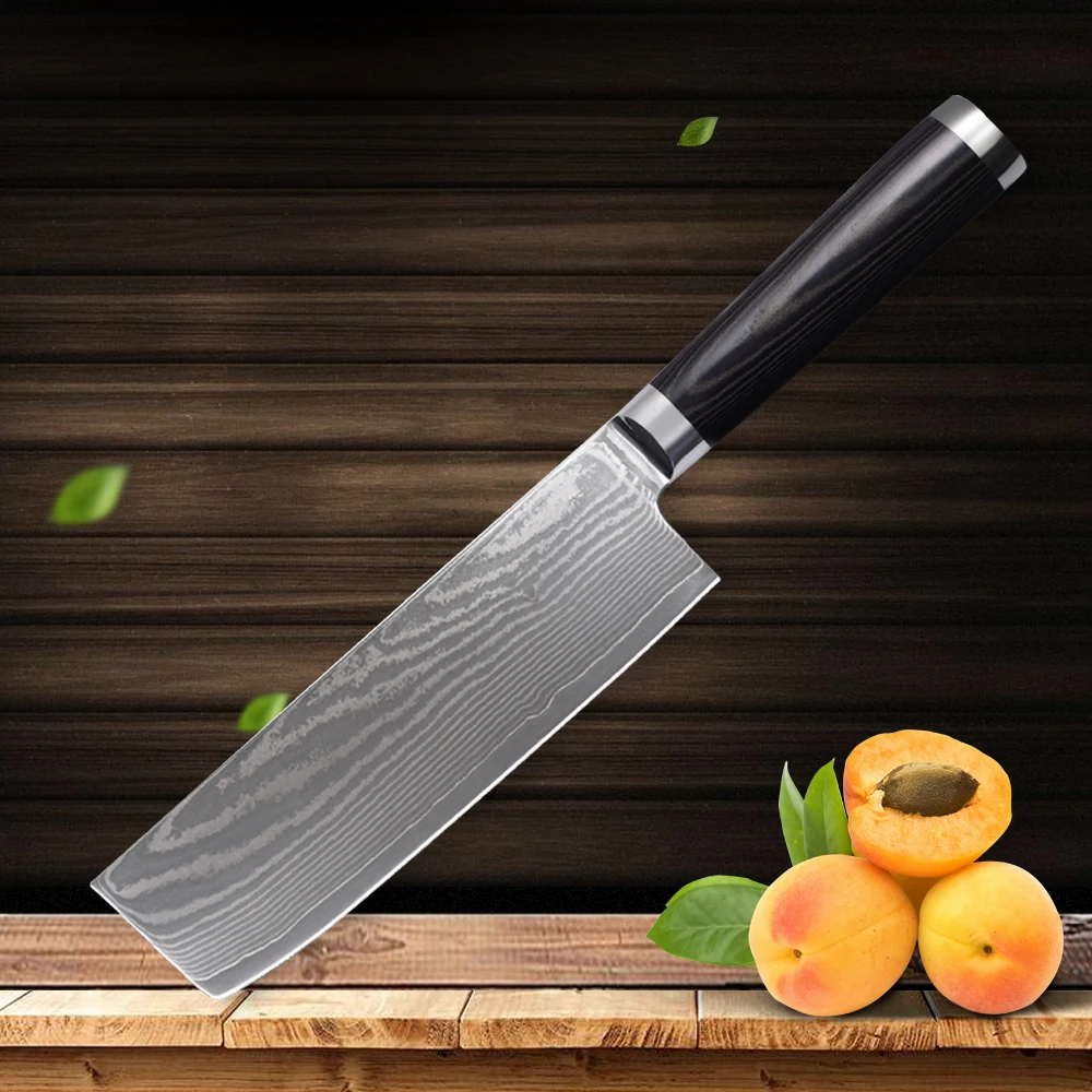 

Bernice Damascus Kitchen Cleaver Knife VG10 Steel Professional Chef With Micarta Handle Magnetic EVA Giftbox