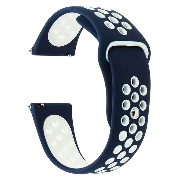 18 20 20 мм силиконовый браслет для Huami Amazfit Bip ремешок для наручных часов браслет для huawei Watch 2/samsung gear Sport/Xiaomi - Цвет: Navy blue white