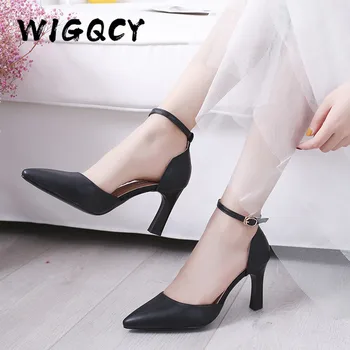 

Star Women sandals Elegant Pointed Buckle Strap High heels Wedding Shoes heeled Pumps Sandals white Black Fashion women shoes