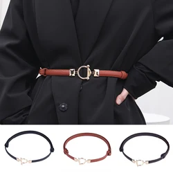 Solid Color Belt Thin Belt Imitation Leather Belt Dress Belt Buckle Belt All-match Temperament INS Simplicity Stylish Belt