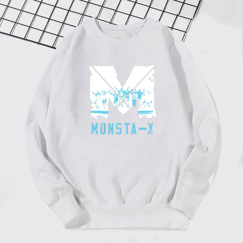 MONSTA X Kpop/худи; Повседневные детские толстовки; осенний пуловер для мальчиков и девочек; модные корейские футболки MONSTA X для подростков; верхняя одежда