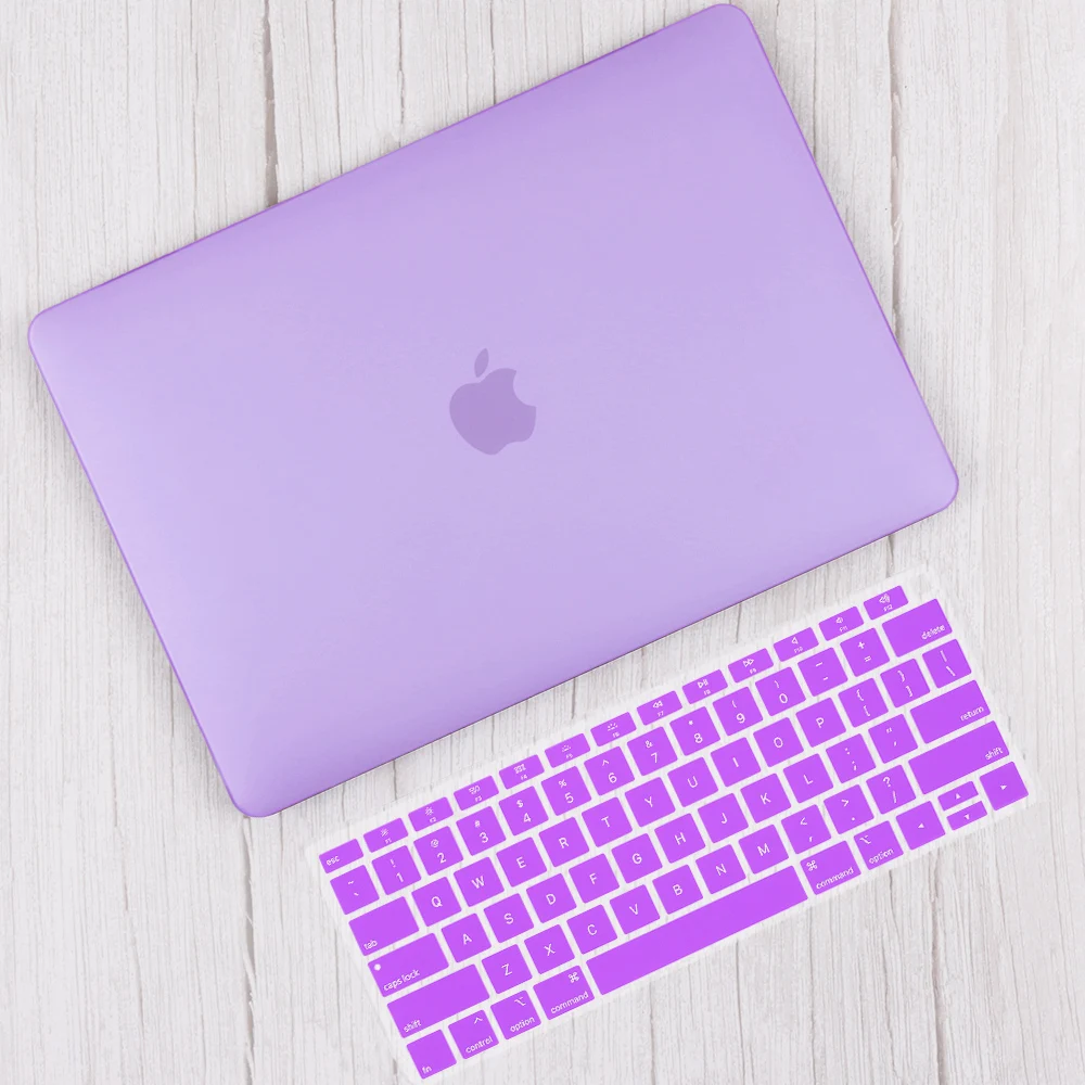 Redlai прозрачный защитный чехол для apple macbook air pro retina 11 13 15 mac 12 с клавиатурой - Цвет: Matte purple