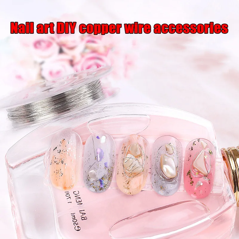 Лучший 1 рулон медной проволока Гвозди Искусство Декор линия DIY 3D Советы ювелирные изделия со стразами маникюрные принадлежности QQ99