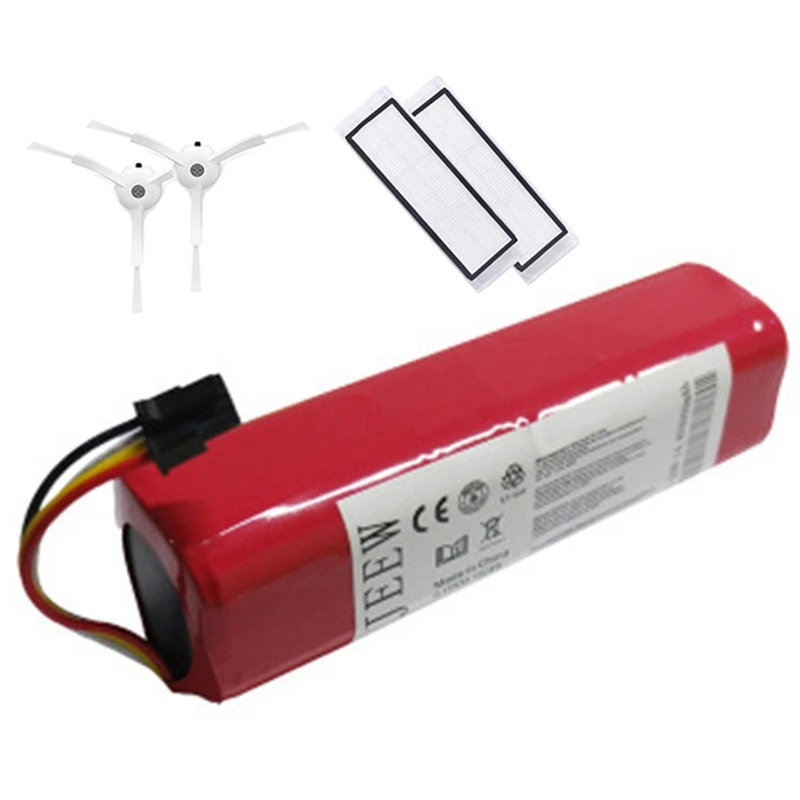 

Rechargeable for Xiaomi Mijia Robot Battery + 2Pcs Side Brush/HEPA Filter 14.4V 5600MAh Robot Vacuum Cleaner Accessories Parts