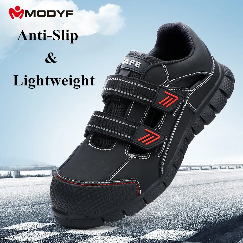 

LARNMERN Men's Work Safety Shoes Steel Toe Breathable Lightweight Anti-smashing Anti-puncture Construction Protective Footwear