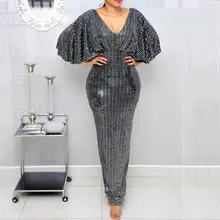 Summer Sexy Club Luxury Gray Party Women Long Pencil Dresses Tunic High Waist Backless Female Sequin Glitter Evening Maxi Dress