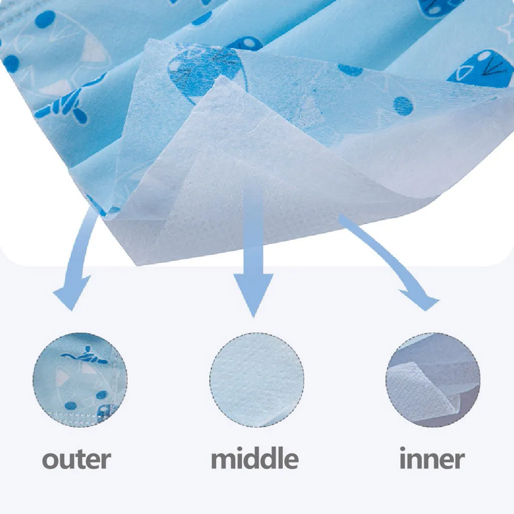 200 шт. Детские Одноразовые 3 слойные маски Анти пыль маска на лицо с упругими ушным