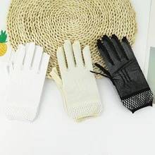 Женские модные перчатки для свадебного платья, белые, черные, на запястье, свадебные, вечерние, Элегантные Перчатки из спандекса