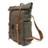 Waxed Canvas Backpack Hiking Camping Rucksack Men Trekking Large Laptop Bag 15 6 inches Vintage Leather Backpack 6