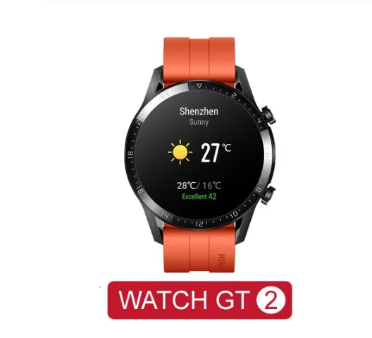 Original Huawei Watch GT2 Smart watch Bluetooth Smartwatch 5.1 14 Days Battery Life Phone Call Heart Rate For Android iOS - Цвет: Sunset Orange