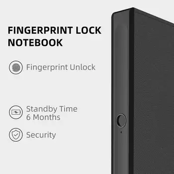 

L9S Fingerprint Lock Multi Function Management Book Plan Notepad Agenda Business Meeting Fingerprint Lock Notebook