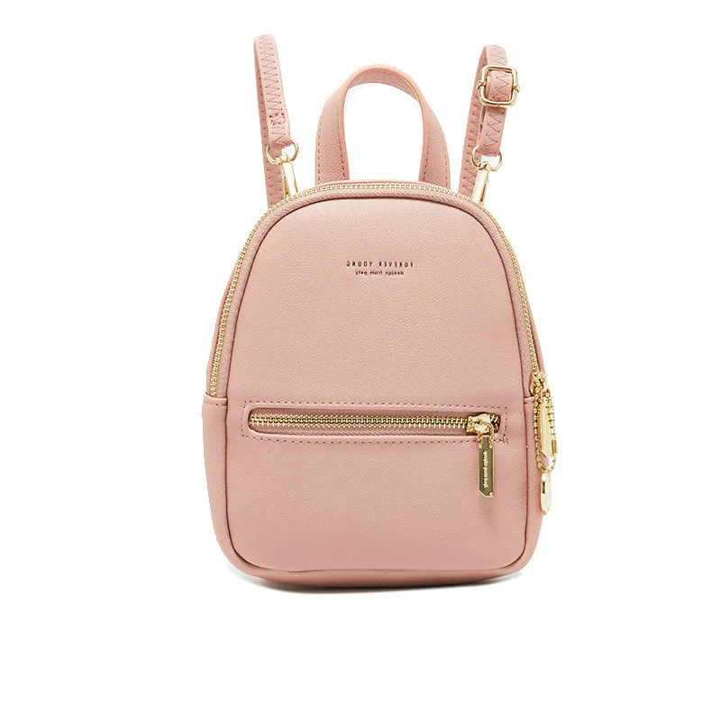 Мини-рюкзаки для женщин из искусственной кожи, небольшой рюкзак для путешествий, женские школьные сумки для девочек-подростков, дамская сумка Daliy Back Pack, Mochila Feminina - Цвет: Розовый