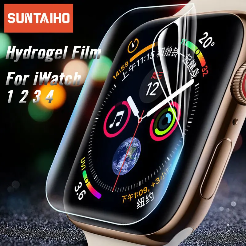 Гидрогелевая Защитная пленка для экрана Apple Watch 4 3 2 1 упаковки полное покрытие