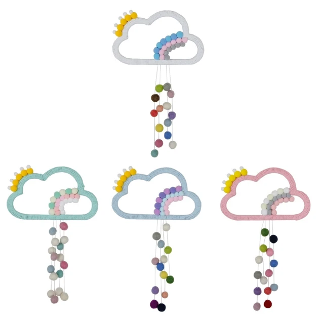 Nordic Style Rainbow Raining Cloud Decoration Baby Room Wall Hanging Photo Props 2