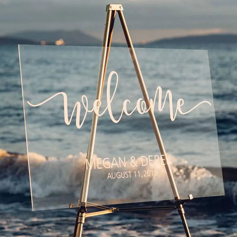 

Personalized Wedding Welcome Sign,Clear Acrylic Wedding Sign,Unique Wedding Board for Modern Wedding,Wedding Decorations