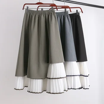 

2020 Japan Style High Waist Summer Khaki/Black Irregular Skirt Women Harajuku Casual Skirts For Female New Fashion Faldas Saia
