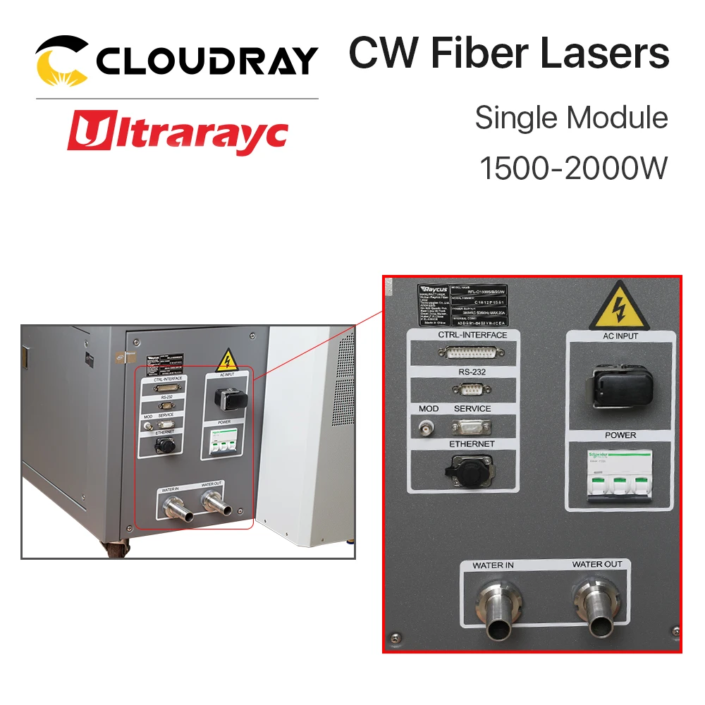 Ultrarayc Raycus Fiber Laser Power Supply Single Module Raycus 1500-2000W 1064nm for Fiber Cutting Machine RFL-C1500S RFL-C2000S