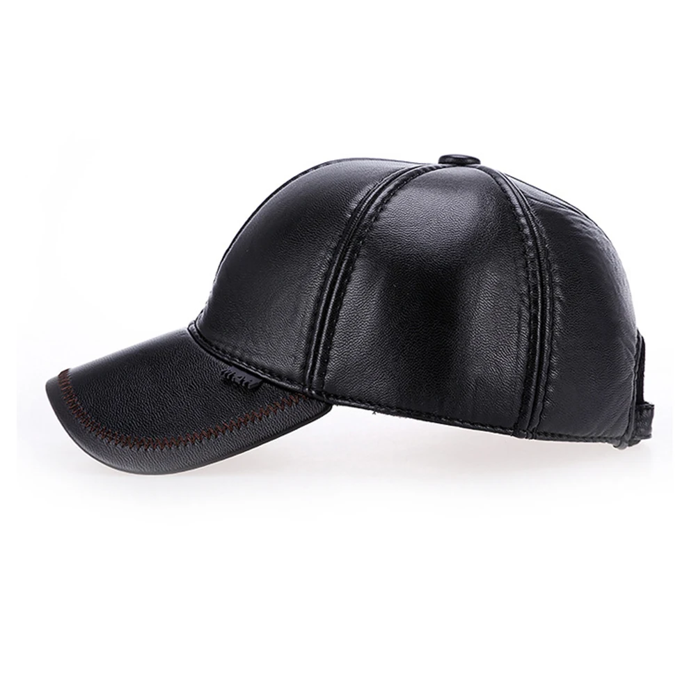 Зимняя бейсбольная зимняя утолщенная шапка для среднего возраста, Мужская теплая шапка-ушанка, шапка для папы, черный цвет, дизайн, модный стиль для отдыха