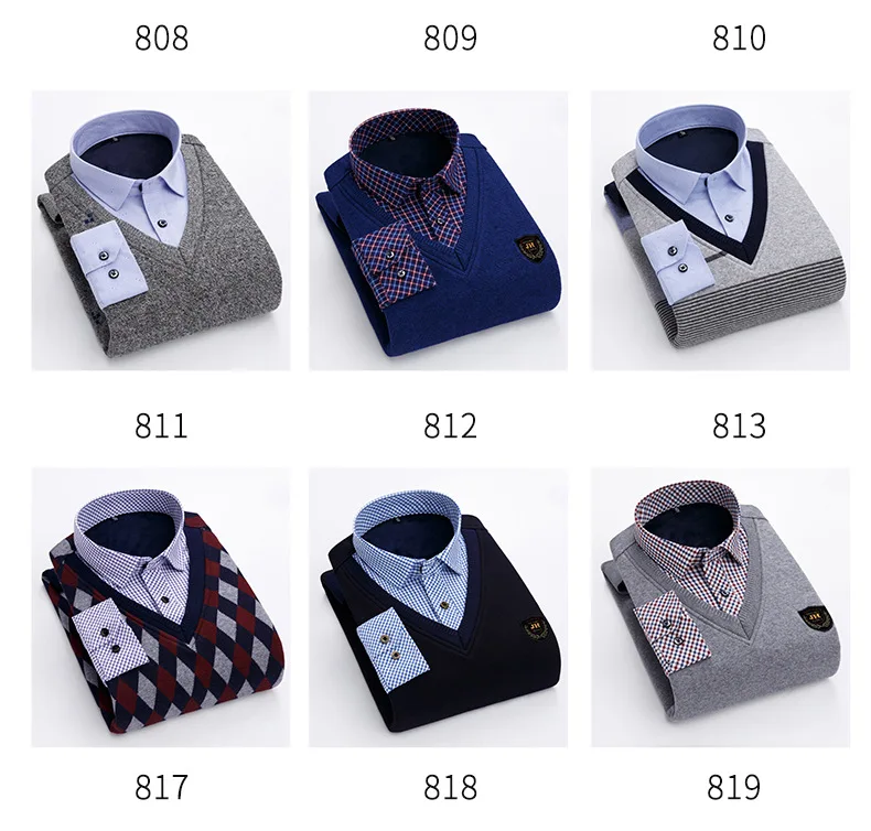 Quality Men's Winter Warm Soft Casual Shirt Sweater Cardigan Long Sleeve Shirt Collar Cardigan Flannel Men Home Dress Shirt