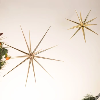 

1PCS wedding decoration Hanging Star Lanterns Golden Merry Christmas Home New Year Decoration Christmas Decor party decoration
