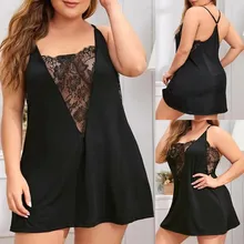 Пижамы женские плюс размер кружева v-образным вырезом белье набор нижнее белье с открытой спиной Ночная рубашка пижамы