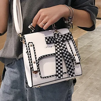 

Cute Girls Backpack Fashion PU Leather Backpack Small Lady Shoulder Bag for Teenger Girls School Bag Bow Black Backpack