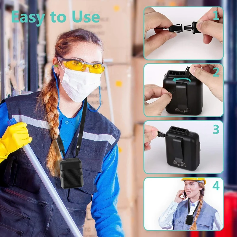 Поясной вентилятор портативный Handsfree USB мини носимый клип на сильный ветер 3600MAH