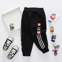 Детские брюки с капюшоном и принтом с героями мультфильмов; повседневные брюки для мальчиков; леггинсы; Новинка года; стильная детская одежда