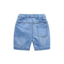 Летние джинсы для маленьких мальчиков Новинка года, детские мягкие джинсовые шорты в Корейском стиле летняя одежда для маленьких девочек, Cra